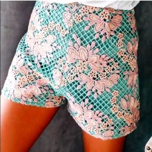 Vici Happily Ever After Crochet Shorts/Size:Medium